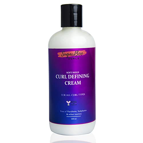 SugarBoo Curls Soft Hold Curl Defining Cream for Dry, Frizzy, Wavy, Curly Hair | Vegan & CG Friendly | No Parabens, Sulphates & Other Nasties Leaves Curls Soft (300ml)