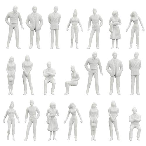 XAVSWRDE 100 Piezas Figuras a Escala 1:50 de 13 Estilos Personas en Miniaturas para Maquetas MuÃ±ecos Blancos sin Pintar para Manualidades Modelismos Arquitecturas