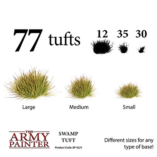 The Army Painter Swamp Tuft, 77 mechones de cÃ©sped estÃ¡tico autoadhesivos en 3 tamaÃ±os, para Bases de Modelos, escenografÃ­a de Terreno, Bases de miniaturas y Bases de Diorama