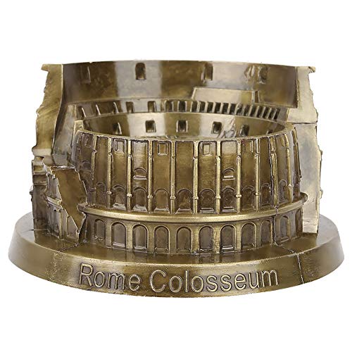 Pssopp Coliseo de Roma Modelo de Metal en Miniatura Coliseo Romano Retro Arquitectura Antigua de Bronce para artesanía Hecha a Mano decoración del hogar Escultura