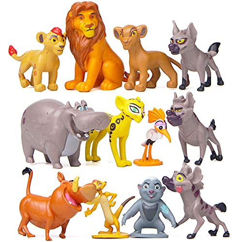 Lion King Mini Juego - Miotlsy 12 Piezas Le贸n Cake Topper, Juguetes para Pastel Figuras de Decoraci贸n para Baby Shower, Suministros para Fiesta de Cumplea帽os