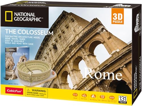 World Brands Cubic Fun-Puzzle 3D City Traveller del Coliseo Romano, National Geographic (CPA Toy Group DS0976), color marron