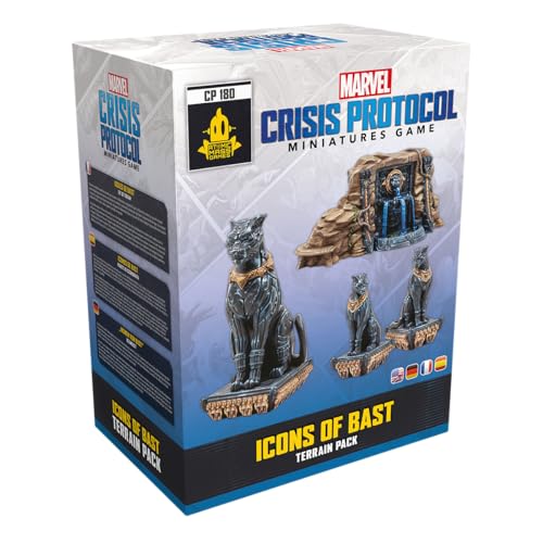 Atomic Mass Games | Marvel Crisis Protocol: Icons of Bast Terrain Pack | Paquete de Escenografía | A Partir de 14 años | para 2 Jugadores | 90 Minutos por Partida | Multilenguaje (Incluye Español)